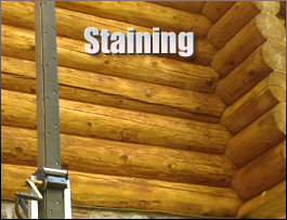  Lansing, North Carolina Log Home Staining